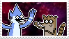Pixels of Mordecai and Rigby